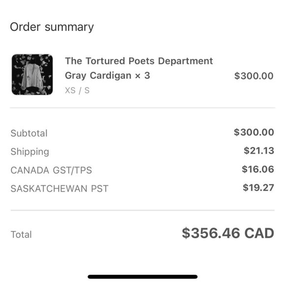 Taylor Swift The Tortured Poets Department Gray Grey Cardigan - Picture 4 of 6